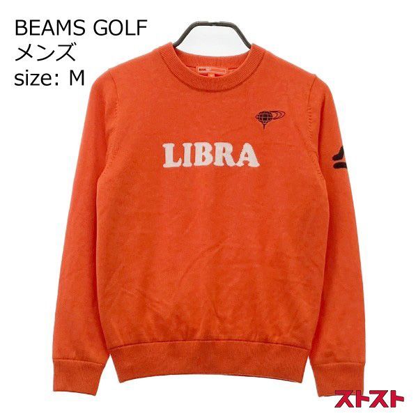 BEAMS GOLF ビームスゴルフ 裏地付き ニットセーター オレンジ系 M 