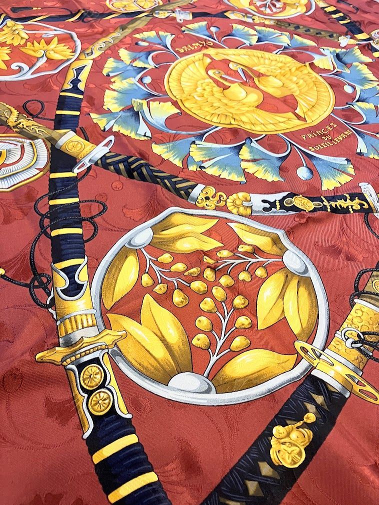 ITHQWFBGAGS8】HERMES エルメス カレ90 DAIMYO PRINCES DU SOLEIL