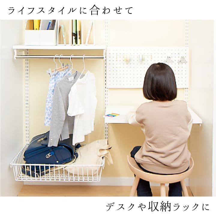 可動棚 壁面 空間 押入れ 支柱 玄関 クローゼット スリット 整理 シンプル おしゃれ 幅45cm×奥行40cm 部品 ホワイト 木棚セット TSセット TS4540M1W 収納セレクトパーツ Fitrack フィットラック 藤山 FUJIYAMA TALLINNNEXPO_COM