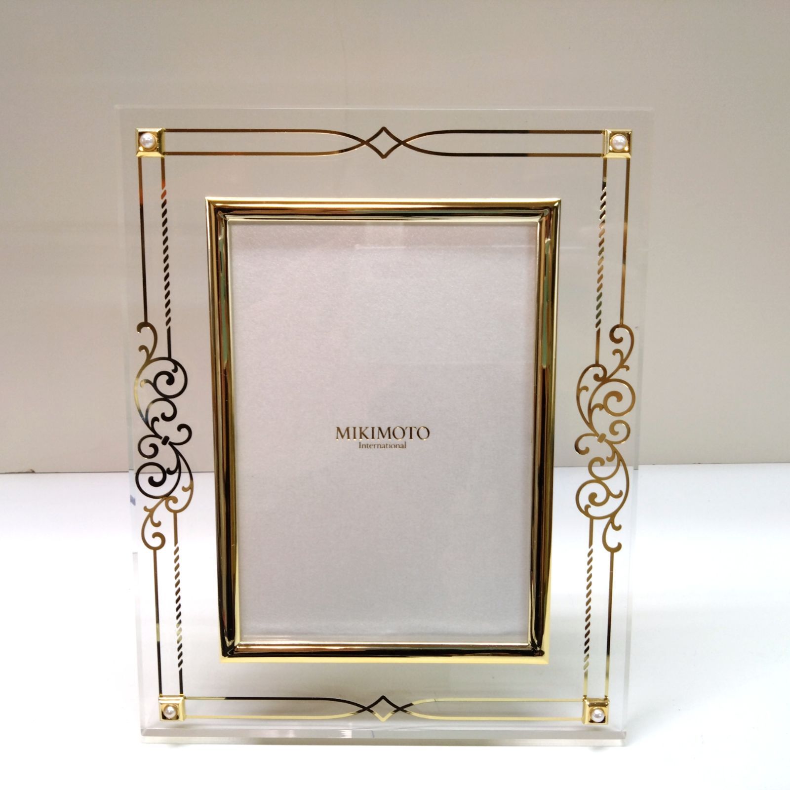 箱付き 美品 ミキモト 写真立て フォトフレーム シルバー×ゴールド