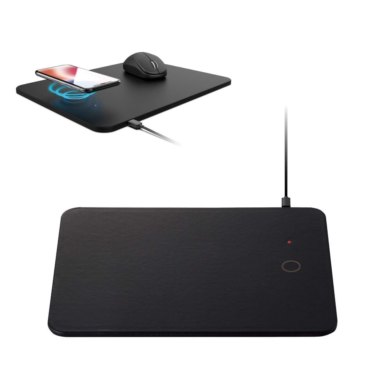 エレコム マウスパッド/ワイヤレス充電対応/5W/ソフトレザー/ブラック [ブラック] [単品]