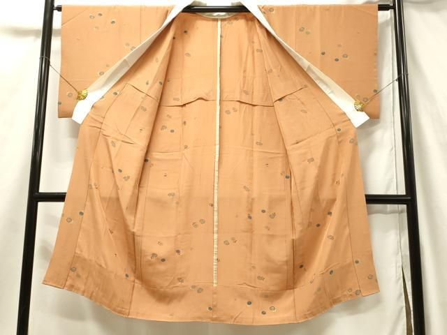 平和屋着物○長襦袢 無双仕立て 色紙重ね乱菊麻の葉間道 黒地 正絹 逸品