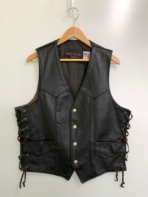 DUROJAC BY SCHOTT デュロジャック バイ ショット LEATHER VEST レザーベスト 145-250503-ks-02-min