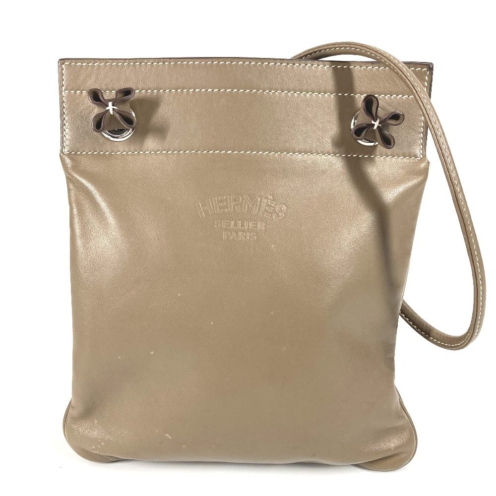 HERMES エルメス ショルダーバッグ サックアリーヌミニ サックアリーヌ ミニ レザー エトゥープ グレー