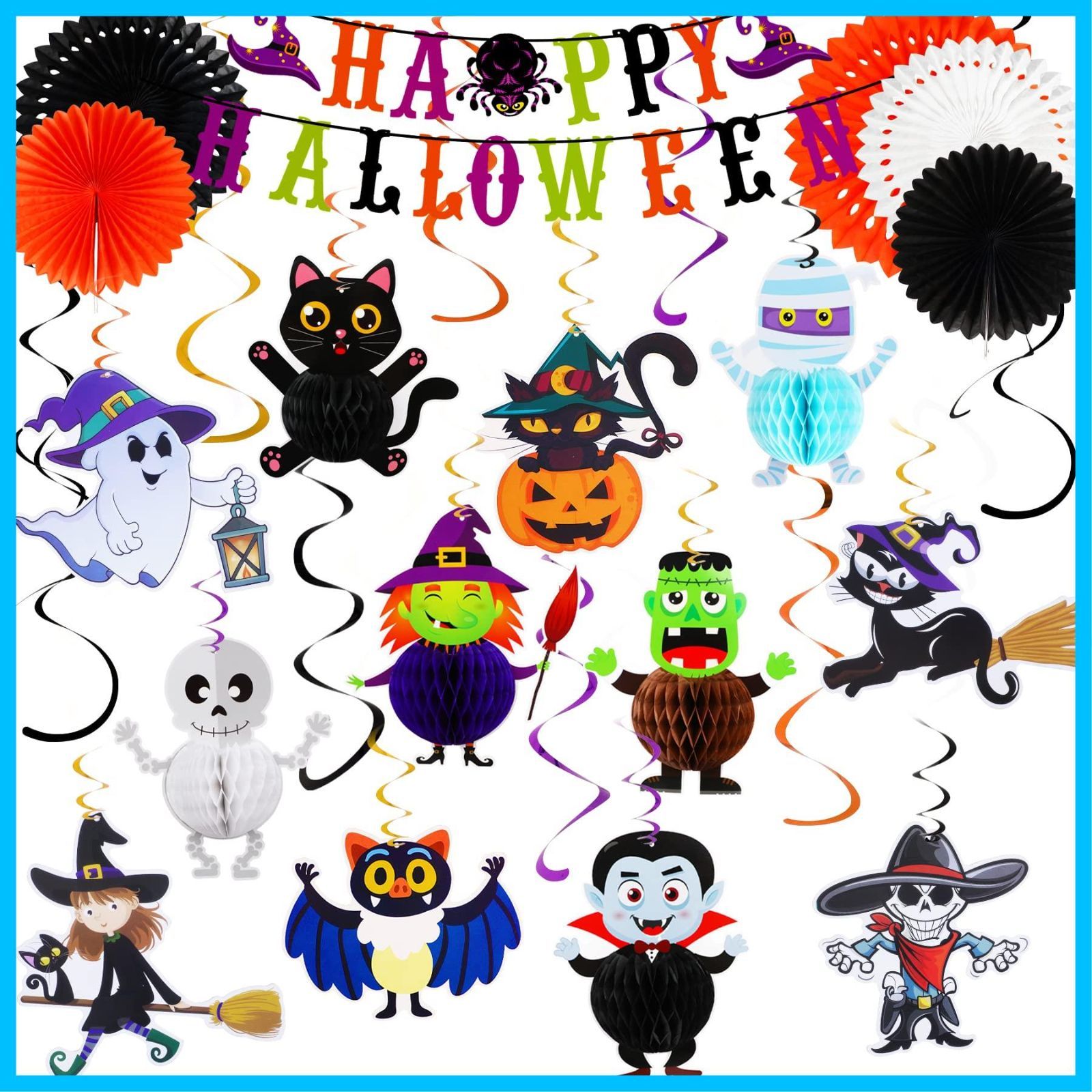 【在庫セール】立体 飾り付けセット 飾り ハロウィン デコレーション ハニカムボール ハロウィン ガーランド ペーパーファン パーティーグッズ JANLOFO 装飾品 カボチャ 幽霊