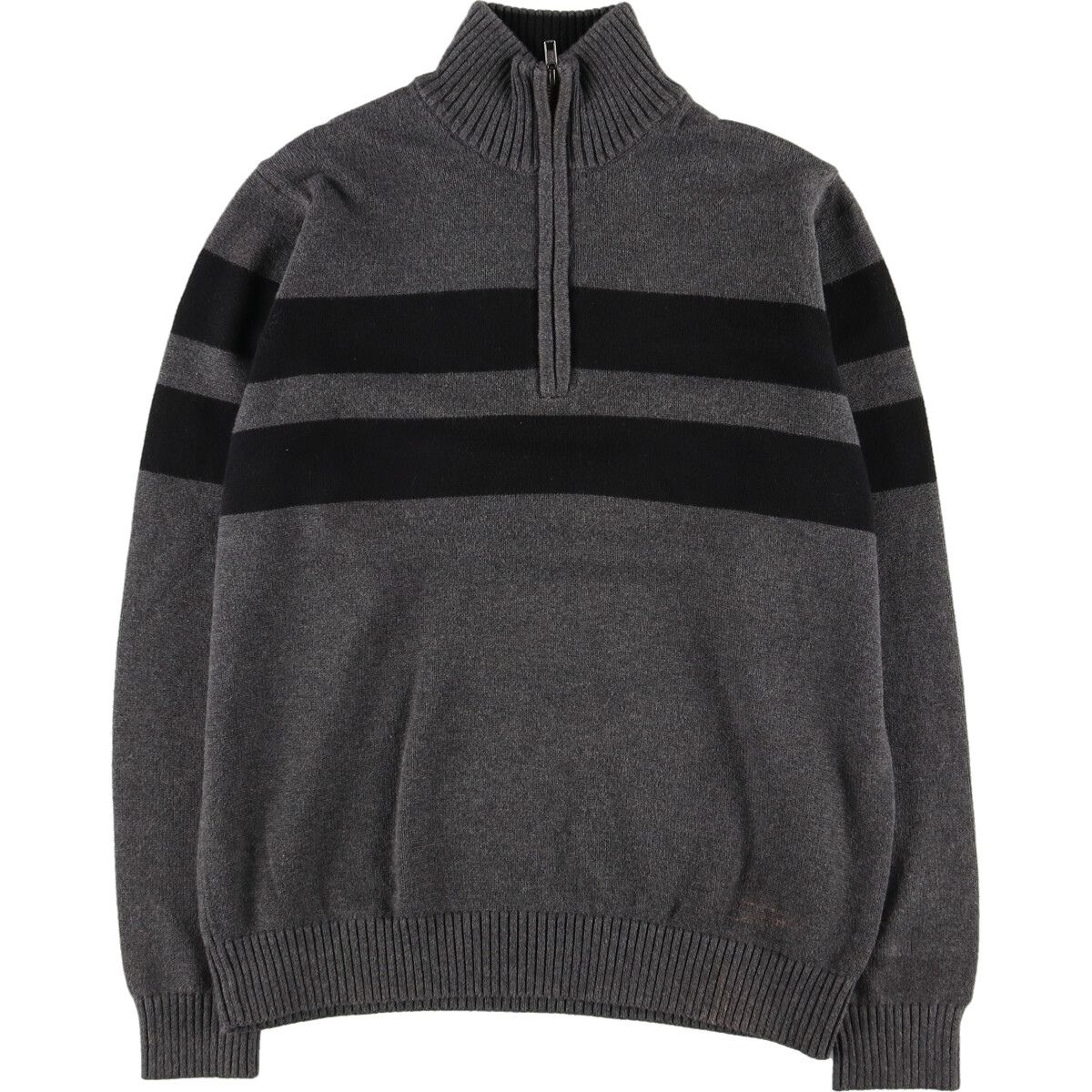 古着 トミーヒルフィガー TOMMY HILFIGER コットンニットハーフジップセーター メンズM/eaa407355