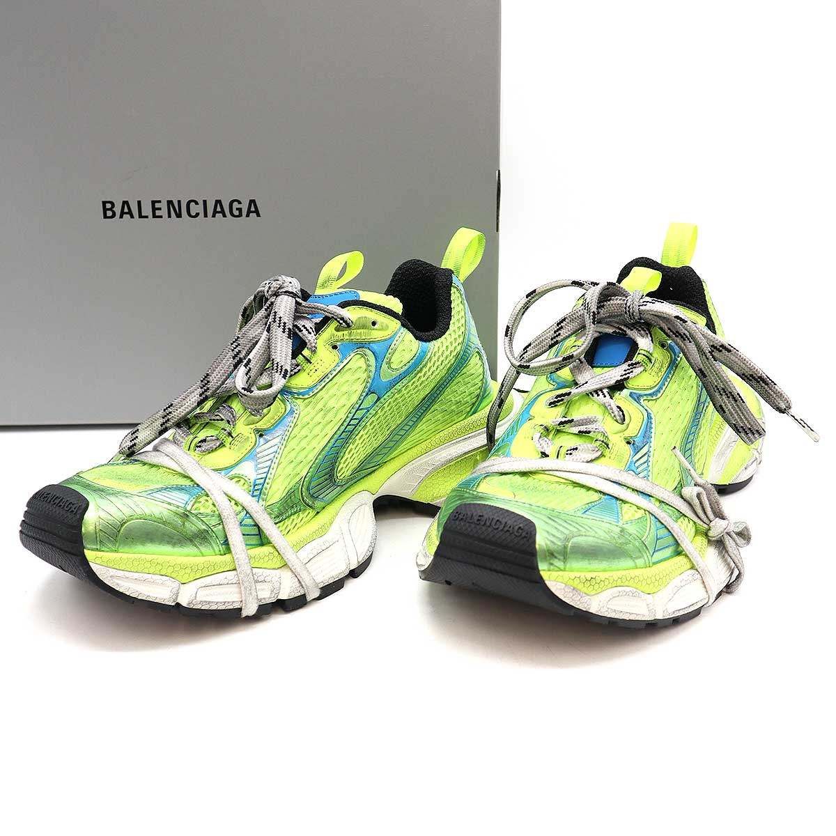 BALENCIAGA バレンシアガ 3XL スリーエックスエル USED加工 スニーカー 734734 FLUO YELLOW BLUE 42 -  メルカリ