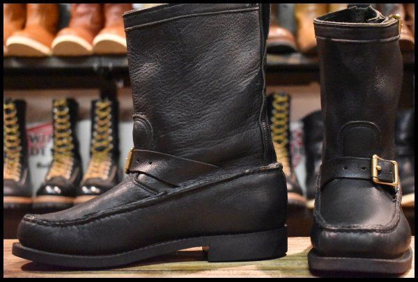 【8.5D 良品】ゴーキー GOKEY スネークブーツ クラシックフィールドプルオン 黒 ブラック オイルドレザー エンジニア HOPESMORE【EK431】