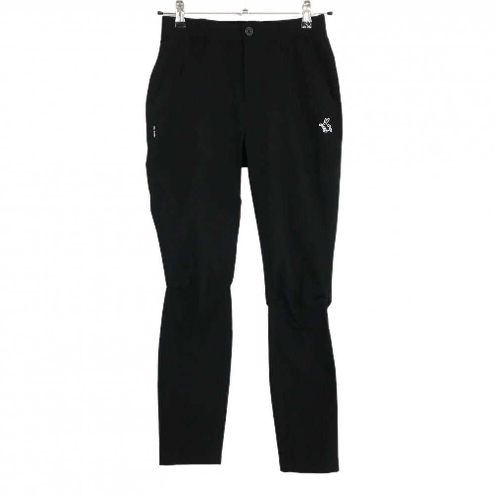 【超美品】ジャックバニー パンツ 黒 サッカー調生地 ストレッチ レディース 0(S) ゴルフウェア 2023年モデル Jack Bunny