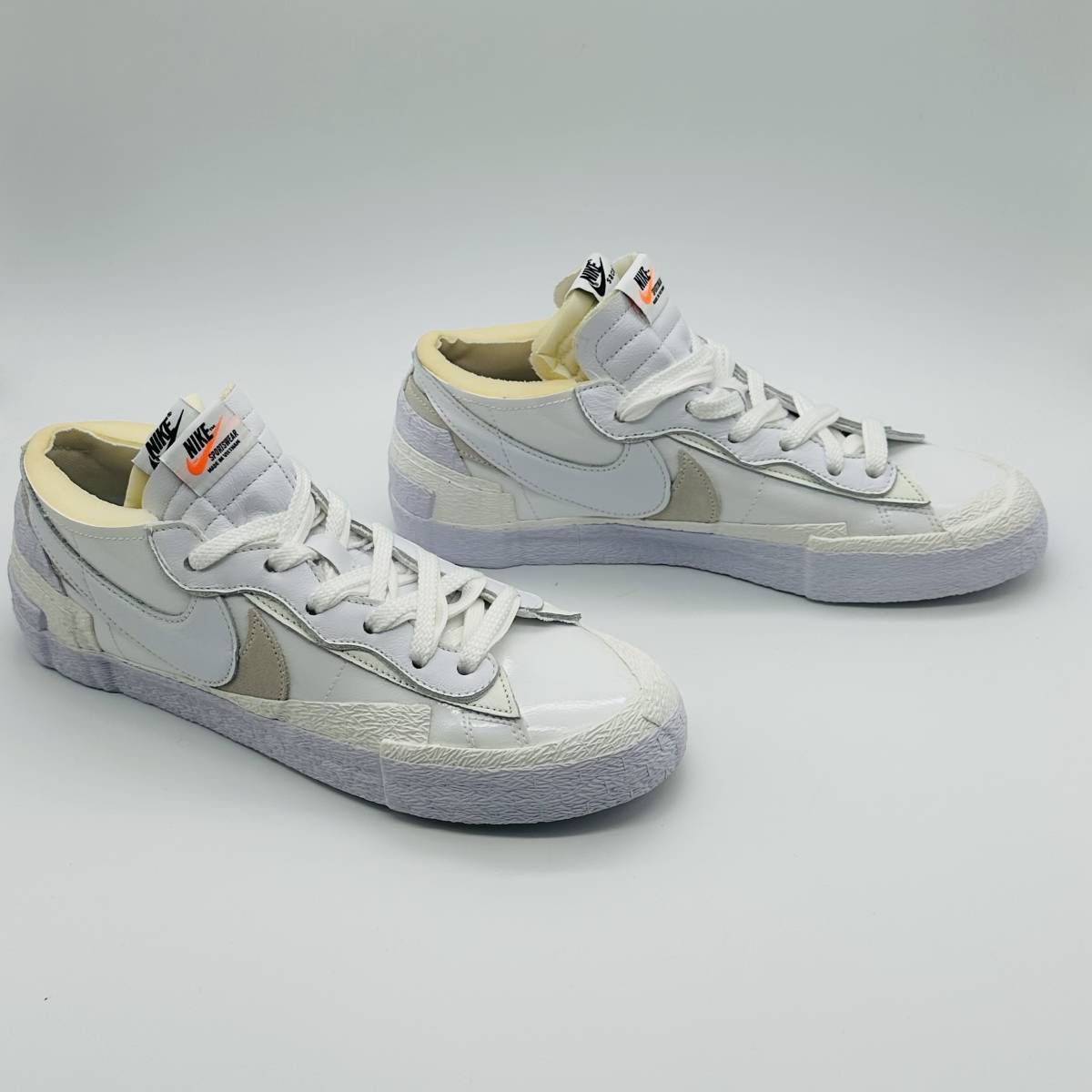 【新品未使用】 Nike Blazer Low sacai White Patent Leather DM6443-100 サカイ ナイキ ブレーザー  ロー ホワイト グレー dunk yeezy