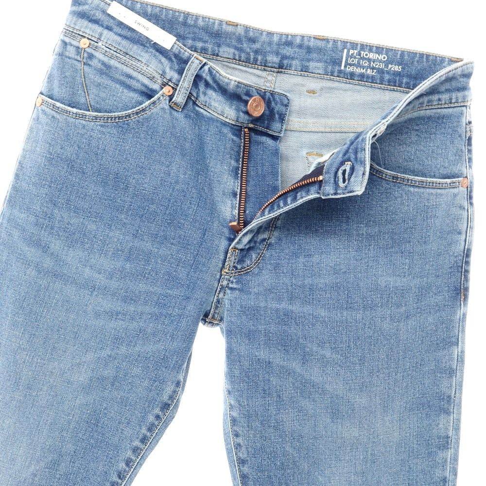 【新品】ピーティートリノ デニム PT TORINO DENIM SWING 加工 ストレッチデニムパンツ ジーンズ ブルー【サイズ32】【メンズ】