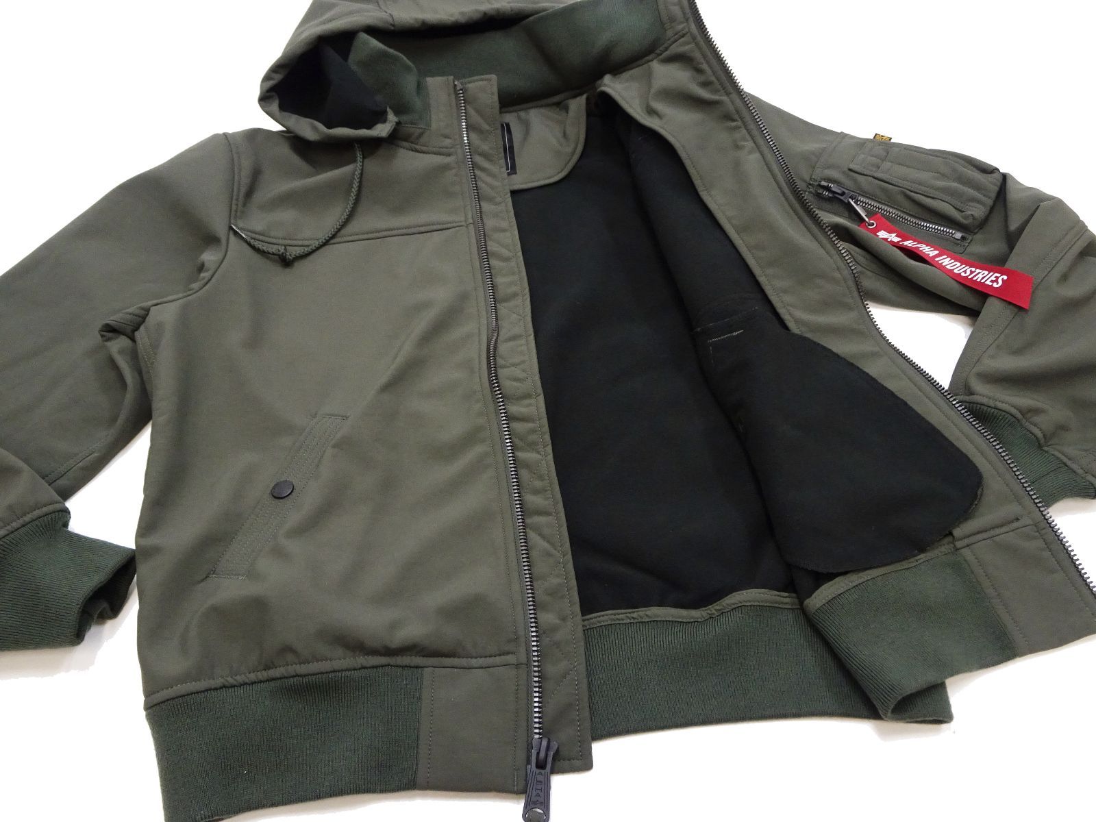 アルファ フーデッド リブジャケット ALPHA ナイロン×フリース