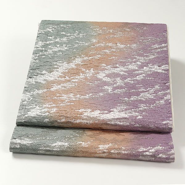 ofa2577 西陣 華翔苑 藤本仁 ふくれ織 二図 双図 全通 袋帯 長尺 お  