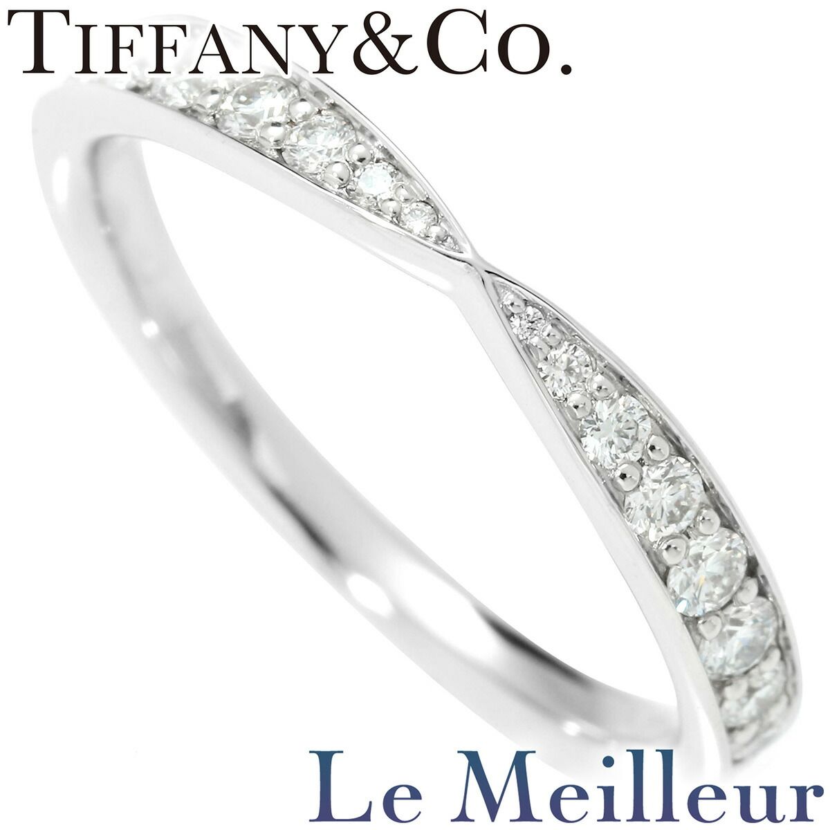ティファニー ハーモニー バンド リング 指輪 ダイヤモンド Pt950 9号  