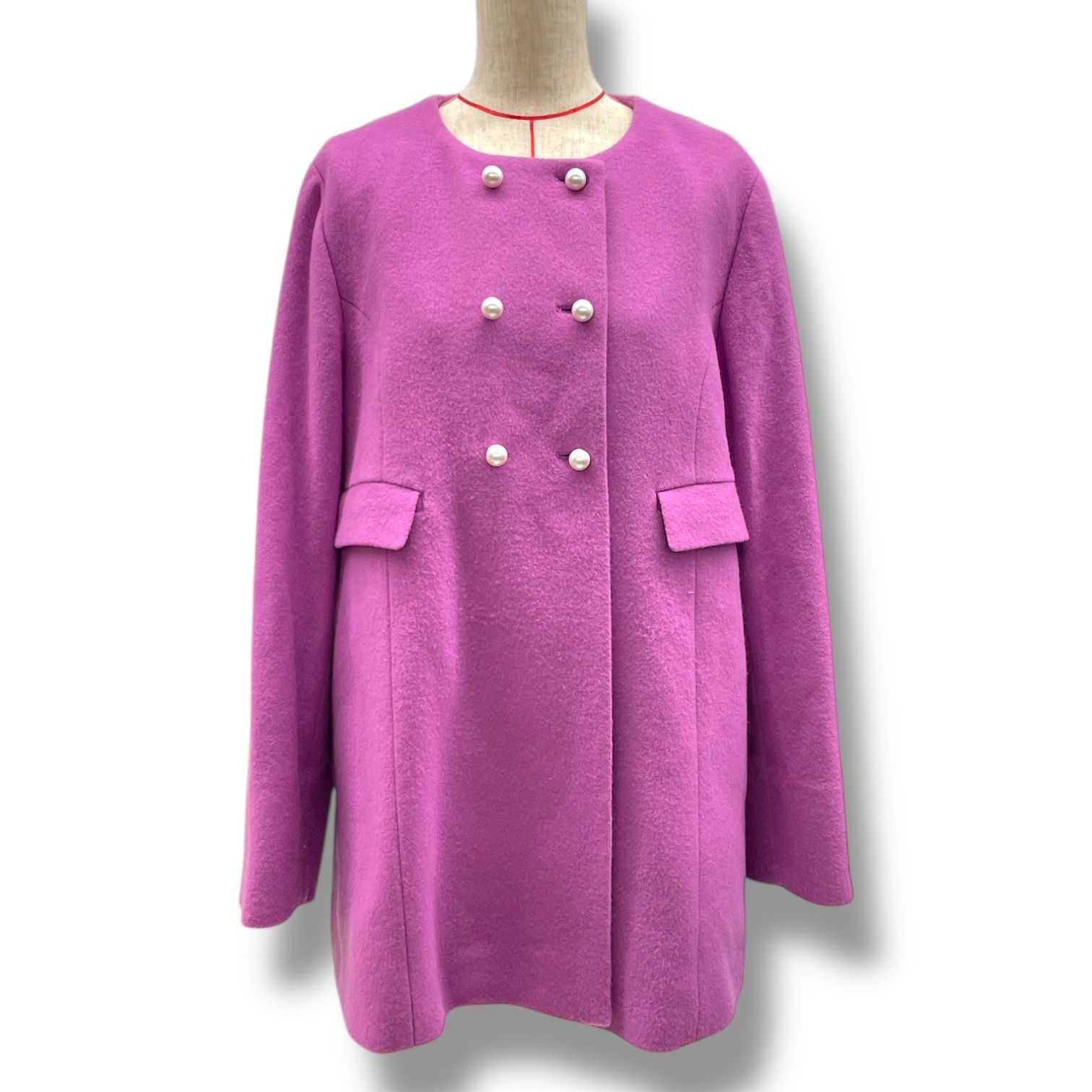 【こさいん】マーリエルカセット　パールボタンミドルコート 大きいサイズ 楽天市場】《大きいサイズ》パールボタンミドルコート／マーリエ ル