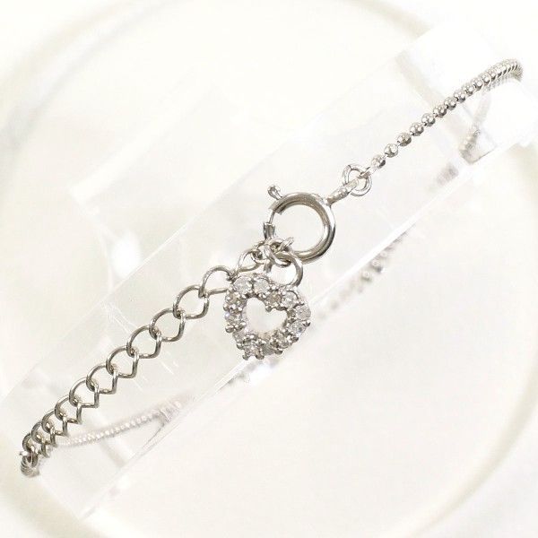 K14WG ブレスレット BRACELET ダイヤ 総重量約1.0g 約18cm