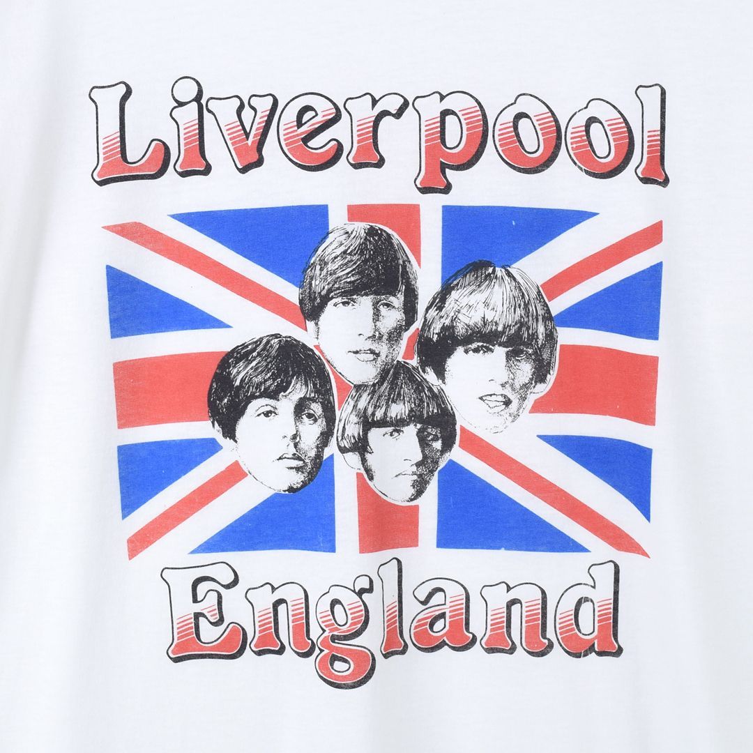 80s ビートルズ USA製 ヴィンテージTシャツ LIVERPOOL ENGLAND ロックTシャツ バンドTシャツ BEATLES サイズL 古着 @AAA1419