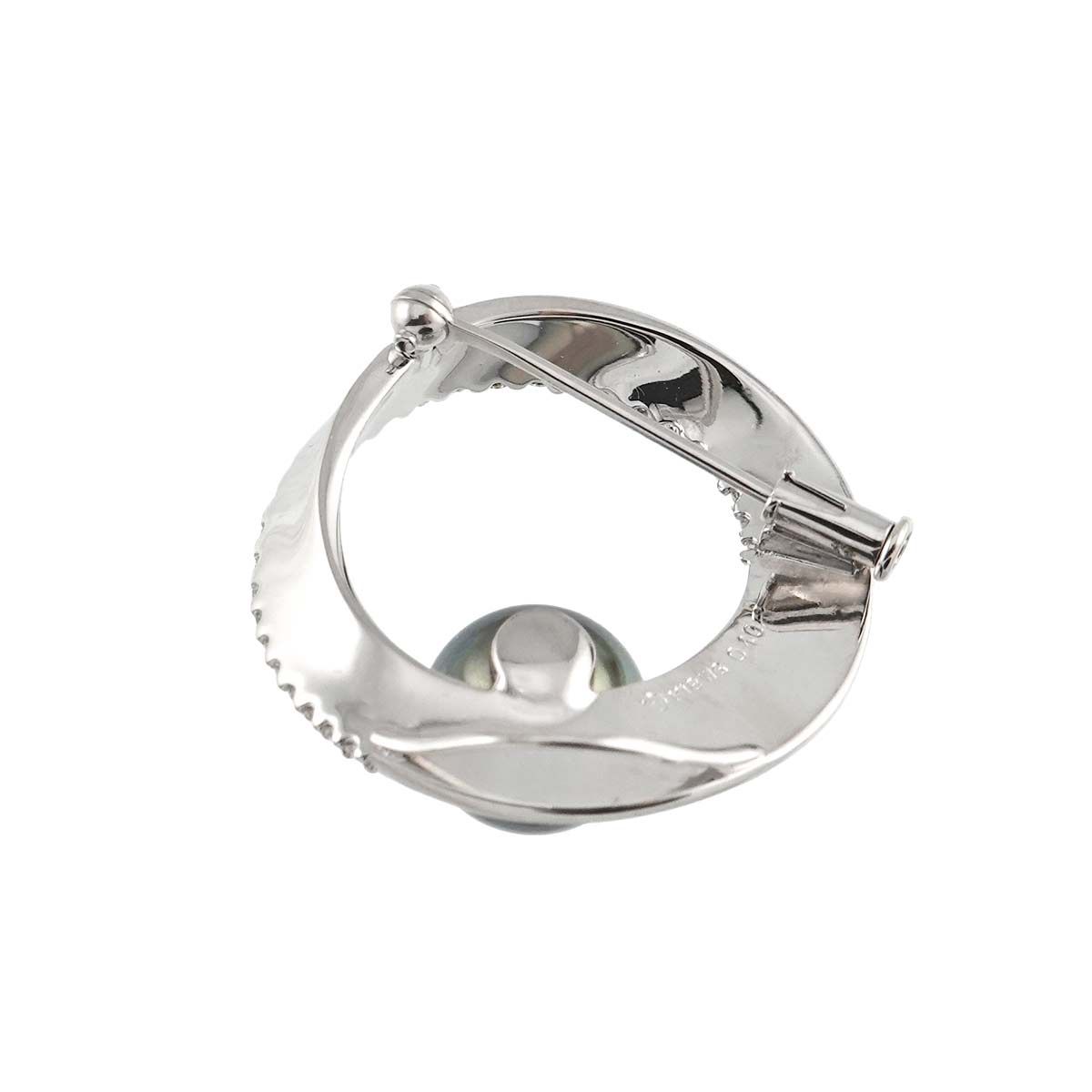 タサキ TASAKI 黒蝶真珠 ブローチ K18 ダイヤモンド 田崎真珠 黒真珠