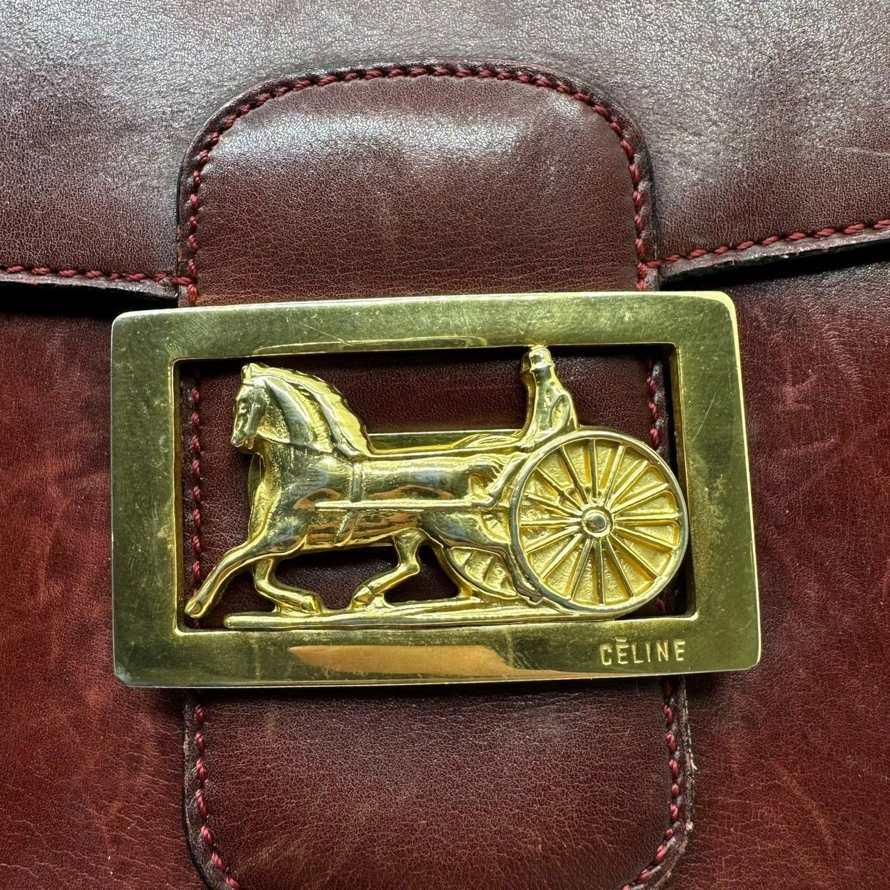 CELINE(セリーヌ) Vintage carriage metal leather shoulder bag CELINE(セリーヌ) Vintage carriage metal leather shoulder bag