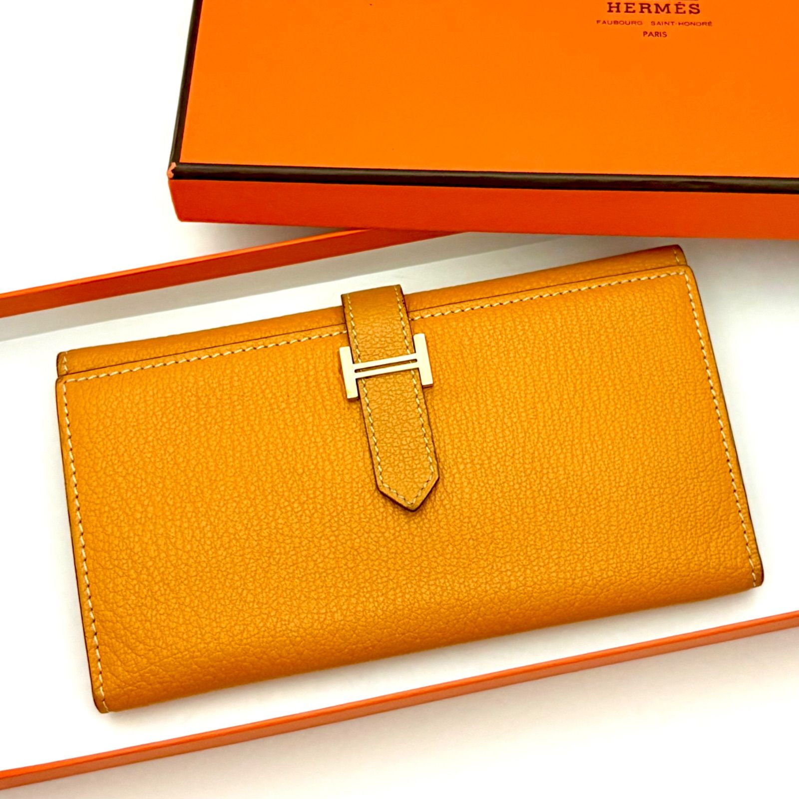 希少】HERMES エルメス 三つ折り財布 べアン デュプリ長財布