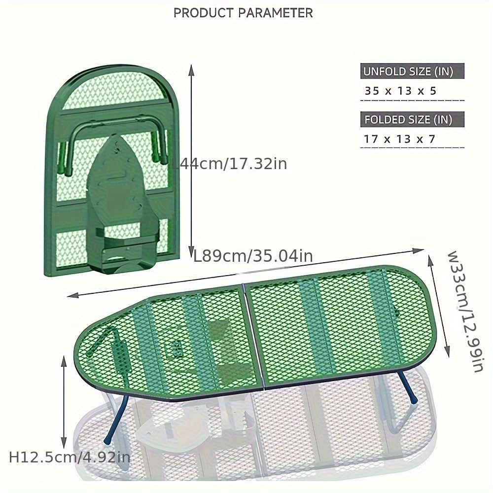 省スペースのテーブルトップ折りたたみアイロン台