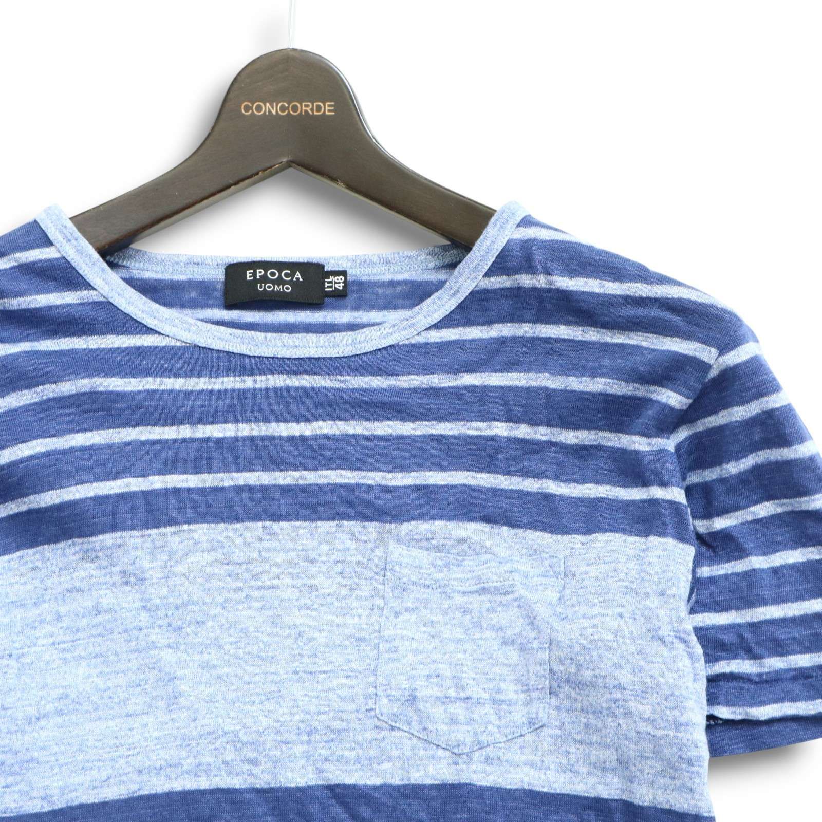 美品★ EPOCA UOMO エポカ ウォモ ウール100％ デザイン ニット セーター Sz.46　メンズ グレー 日本製　c41tb457 高級EPOCA UOMO エポカウォモ ウール100チェスターコート