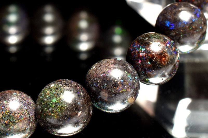 1点物】遊色効果◇宇宙のよう ブラックマトリックスオパール 7.5mm