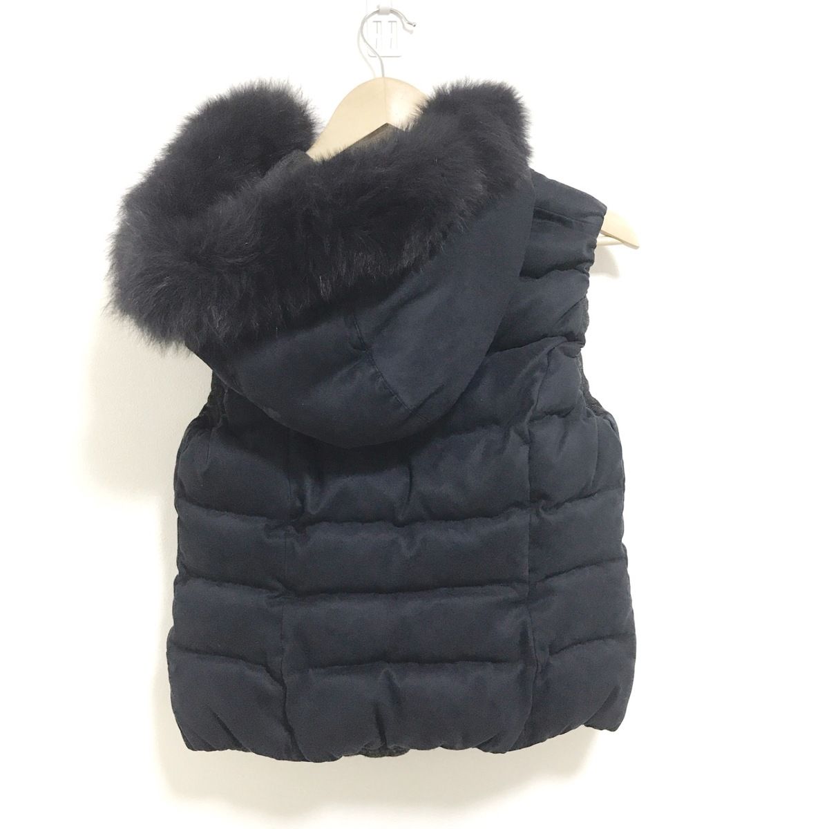 ANAYI アナイ ダウンベスト サイズ38 M レディース - ダークネイビー×ダークグレー フォックス リバーシブル ジップアップ 冬