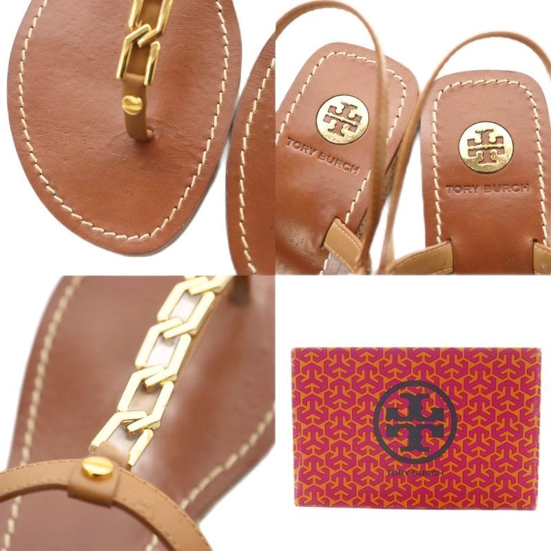 トリバーチ　ゴールド フラットサンダル ストラップ付き トリーバーチ TORY BURCH トングサンダル ストラップ ロゴ
