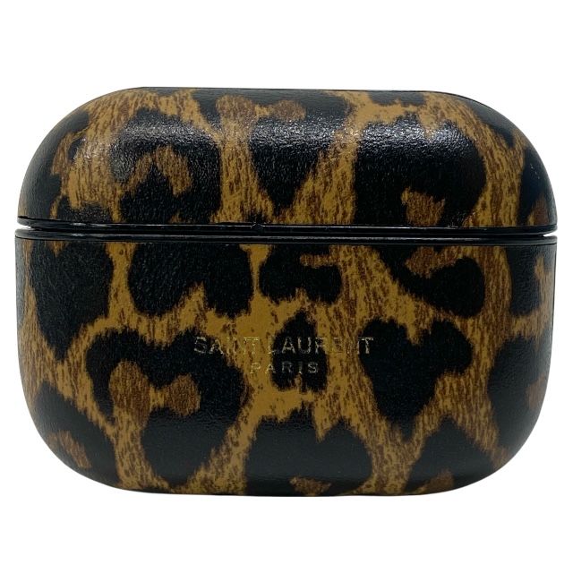 サンローラン 68555251 AirPods Pro ケース エアポッズプロ ケース ハート型 レオパード ヒョウ柄 ブラウン ロゴ SAINT LAURENT