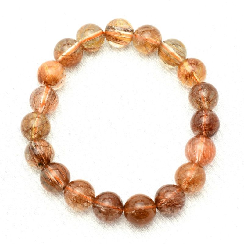 シラー効果が洗練された存在感を魅せる 10mmミックスルチルクォーツブレスレット 艶感 GHB91 調和 バランス 成長 目標達成 安定感 直感力 金運 仕事運 お守り 高品質 贈り物 水晶 28ｇ 浄化発送 京海堂 天然石の卸 京の蔵