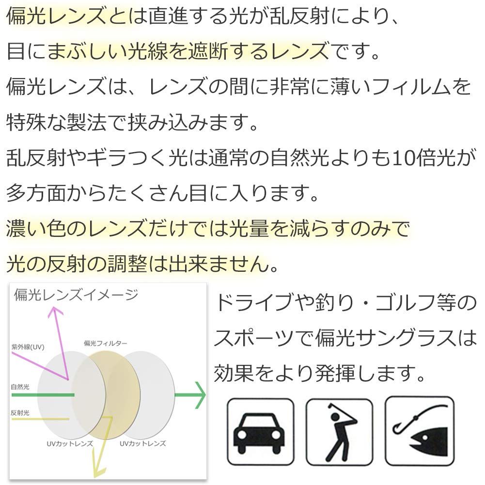 [エイトトウキョウ] 偏光サングラス ライトカラー 軽量 [ 鯖江産レンズ ] TAC8102 ブラック/ライトブルー