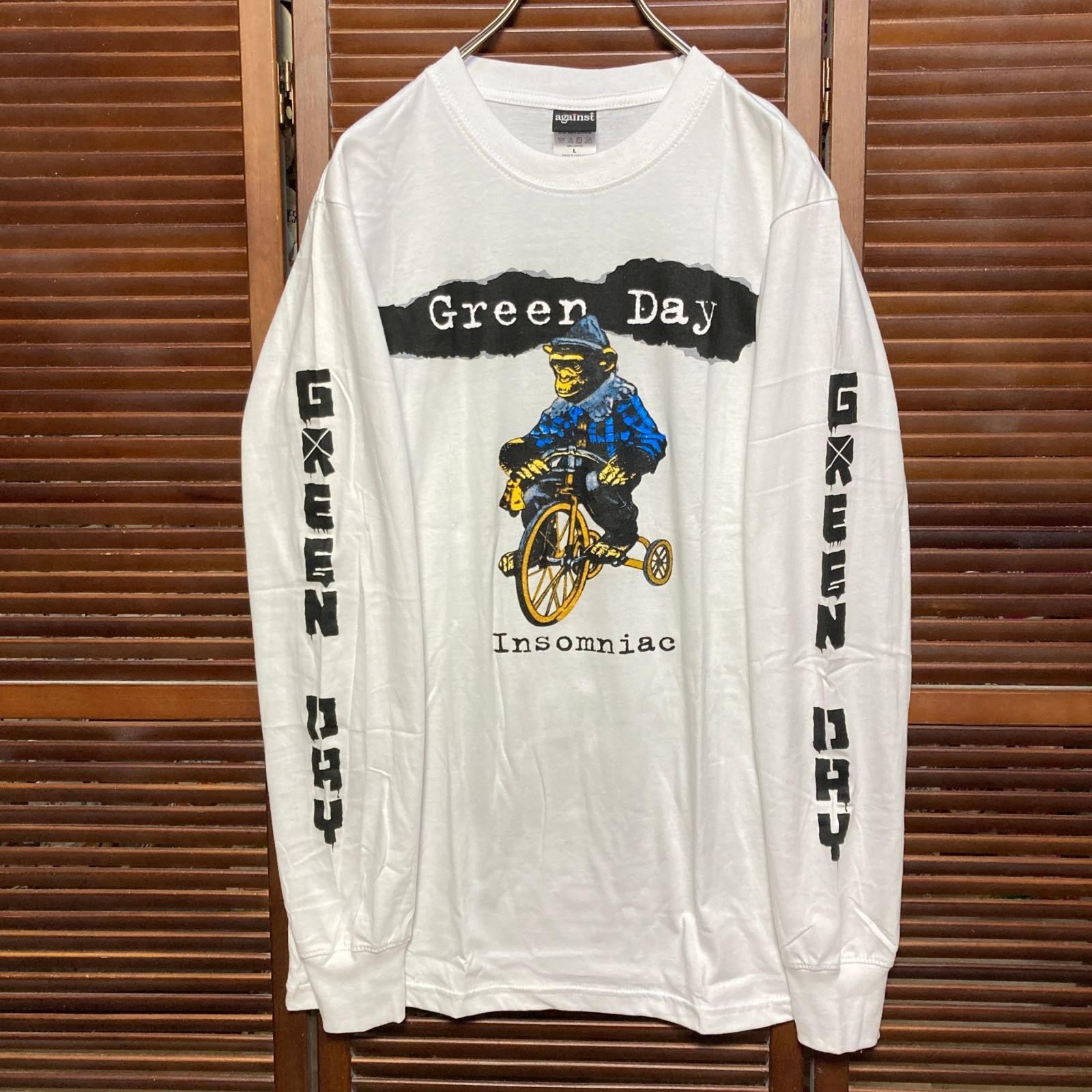 ☆ 長袖 Tシャツ ロンT グリーンデイ GREENDAY 白 tee ティーシャツ 