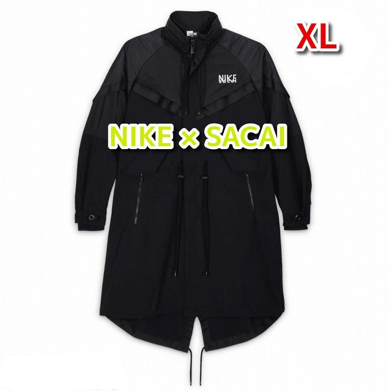 NIKE×sacai メンズトレンチジャケット 黒size XL/モッズコート - イー