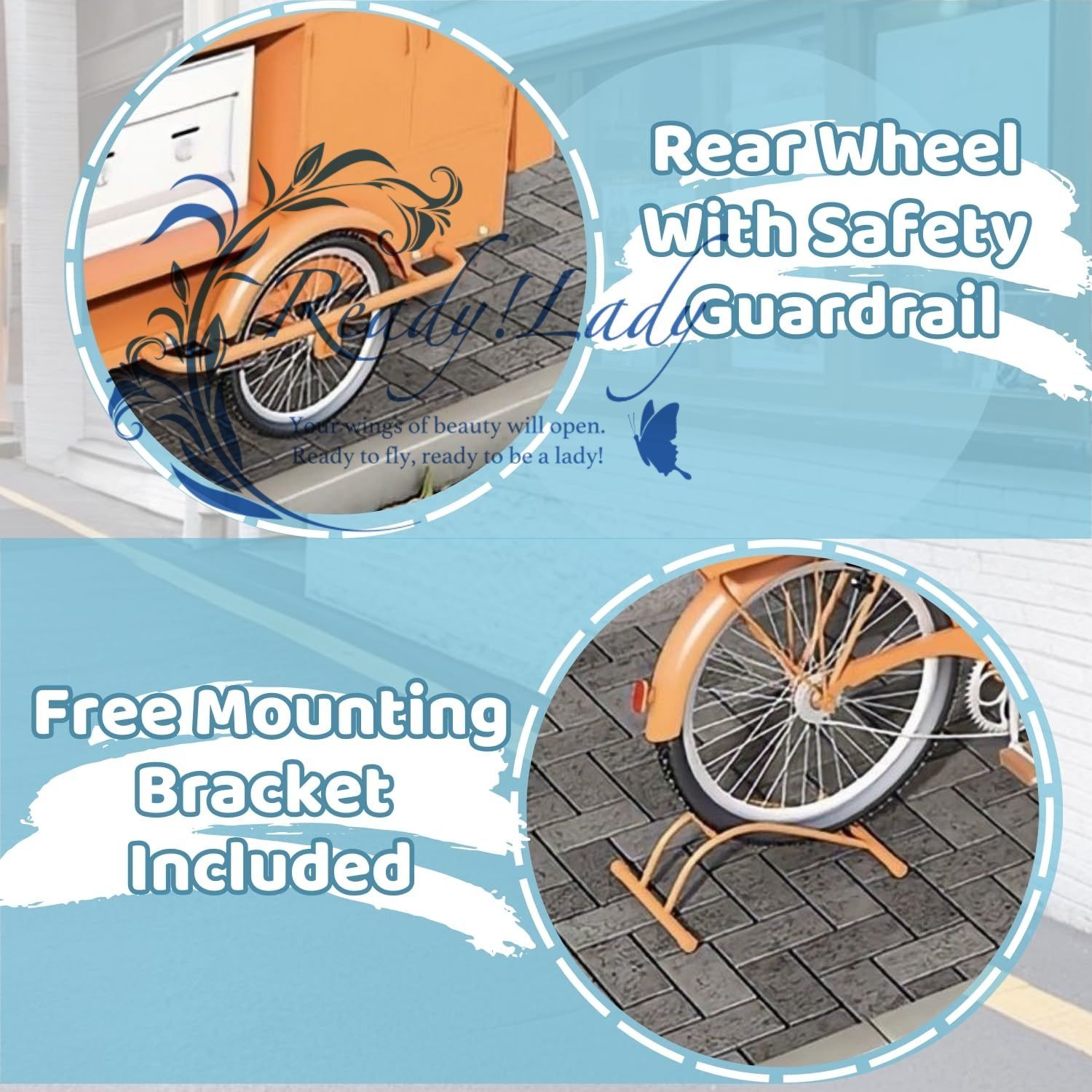 傘付きの大型食品バイクカート ポット保管エリア付きの移動式販売トラック もち米 スナック 飲み物 花を販売するための商業用フラワートレーラー オレンジ色 MARWIL-DEMENAGEMENTS_CH