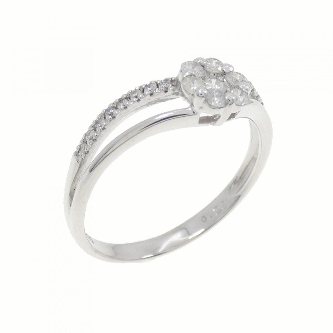 K10WG フラワー ダイヤモンド リング 0.23CT - メルカリ