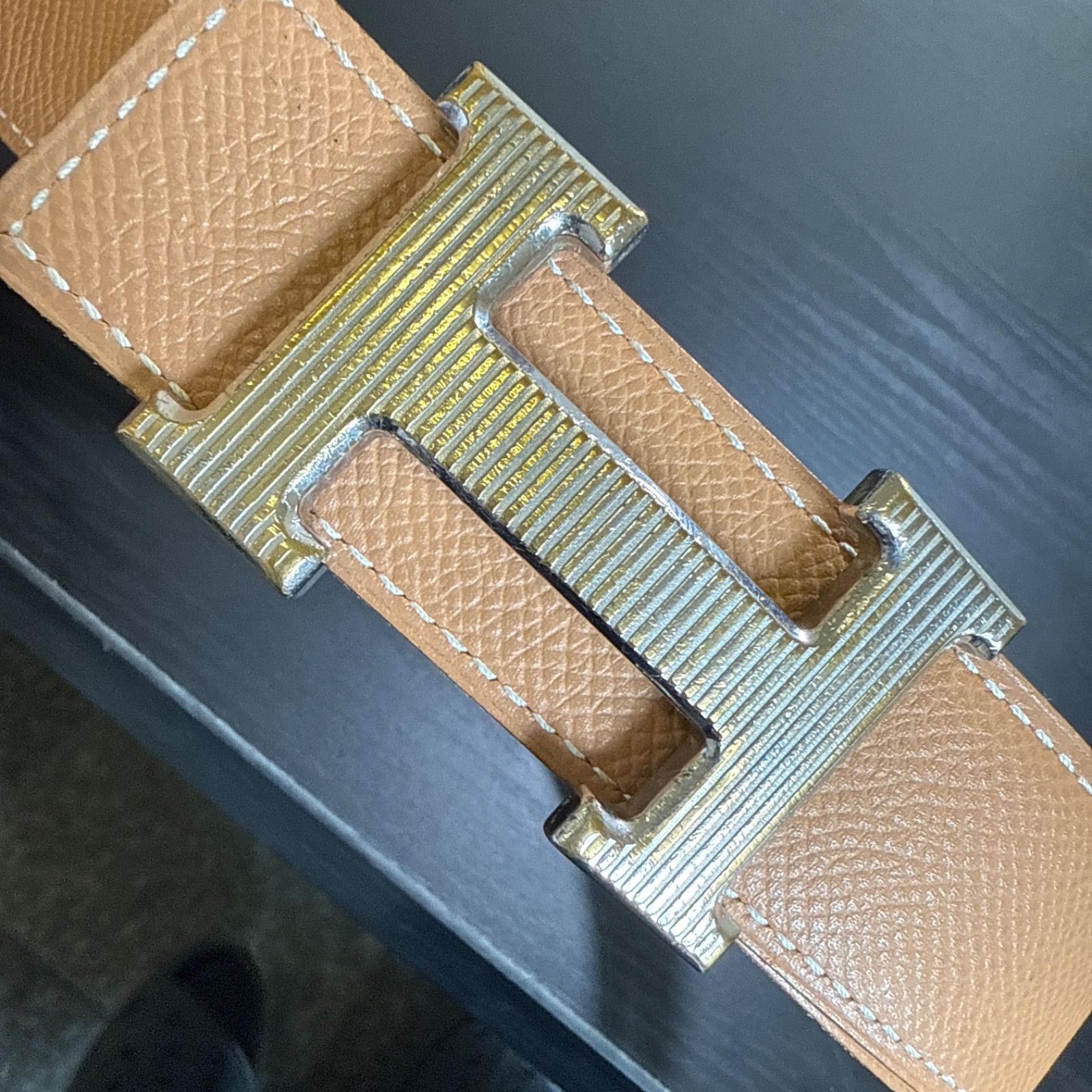 HERMES エルメス コンスタンスリバーシブルベルト65 シルバーバックル ブラック|ブラウン