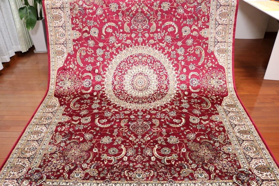 ペルシャ柄絨毯 200×290 新品未使用 6畳 大判ラグ カーペット 訳あり  