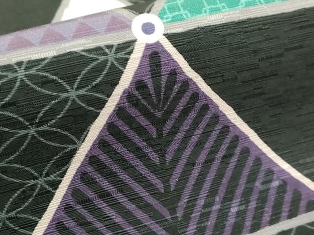 平和屋着物□極上 両方向 全通柄 京袋帯 WAKKA ワッカ 鱗文 横段文  