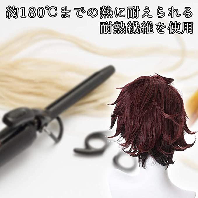 鬼滅の刃 鬼殺隊 コスプレ 衣装 ウィッグ 男女兼用 (竈門 炭治郎