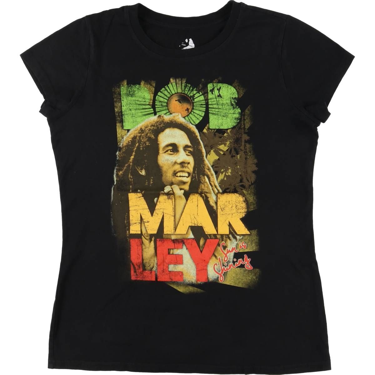 古着 ZION ROOTSWEAR BOB MARLEY ボブマーリー キャップスリーブ バンドTシャツ バンT レディースXL相当 /eaa556549 古着 ZION ROOTSWEAR BOB MARLEY ボブマーリー キャップスリーブ