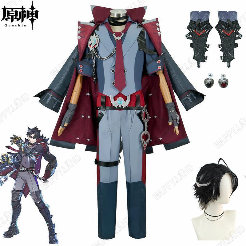 原神 リオセスリ コスプレ衣装 ウイッグ付き 原神 げんしん ヒロイン Wriothesley コスプレ衣装 コスチューム ハロウィン クリスマス 制服 大人 子供 cosplay イベント kkktee