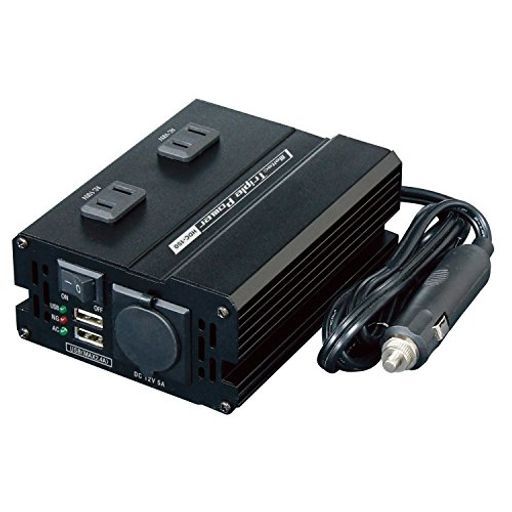 メルテック meltec 車載用DCDCコンバーターデコデコ静音タイプ3way USB-コンセント- ソケット DC24Vコンセント2口150WUSB2口4ADC12V1口60WMeltecHDC-150