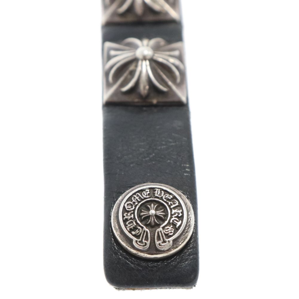 CHROME HEARTS (クロムハーツ) PYRAMID STUDS LEATHER STRAP BRACELET