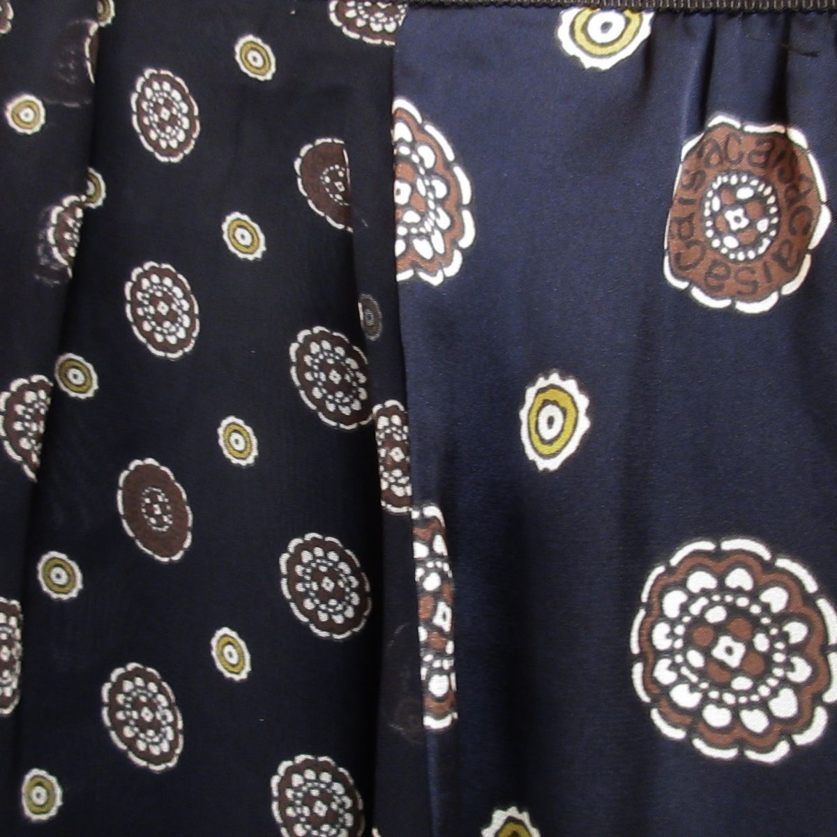 Sacai(サカイ) 巻きスカート サイズ1 S レディース美品 - 21-05585 ダークネイビー×黒×マルチ 花柄/ロング丈 - メルカリ