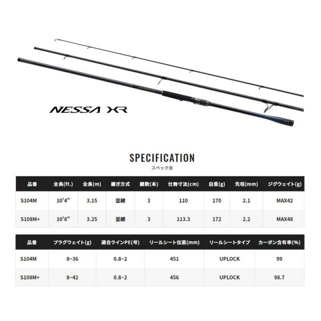 即決！◇未使用品！シマノ ネッサ XR S104M◇並継 3ピース 即決！◇未