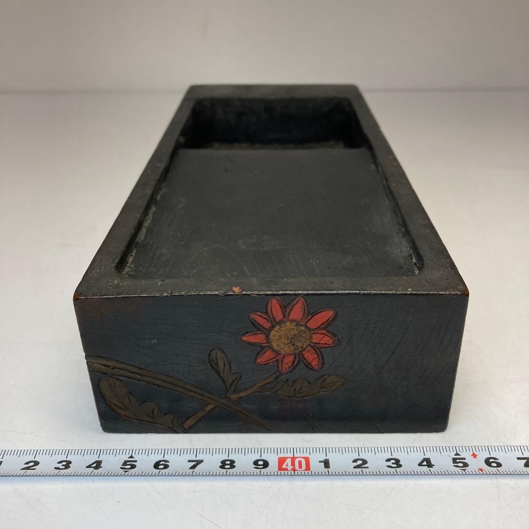 讃岐名工 玉椿蔵谷 讃岐彫草虫図硯 蔵谷刀 共箱 東Y6-0208 トコニ WWW_IBETON_RU