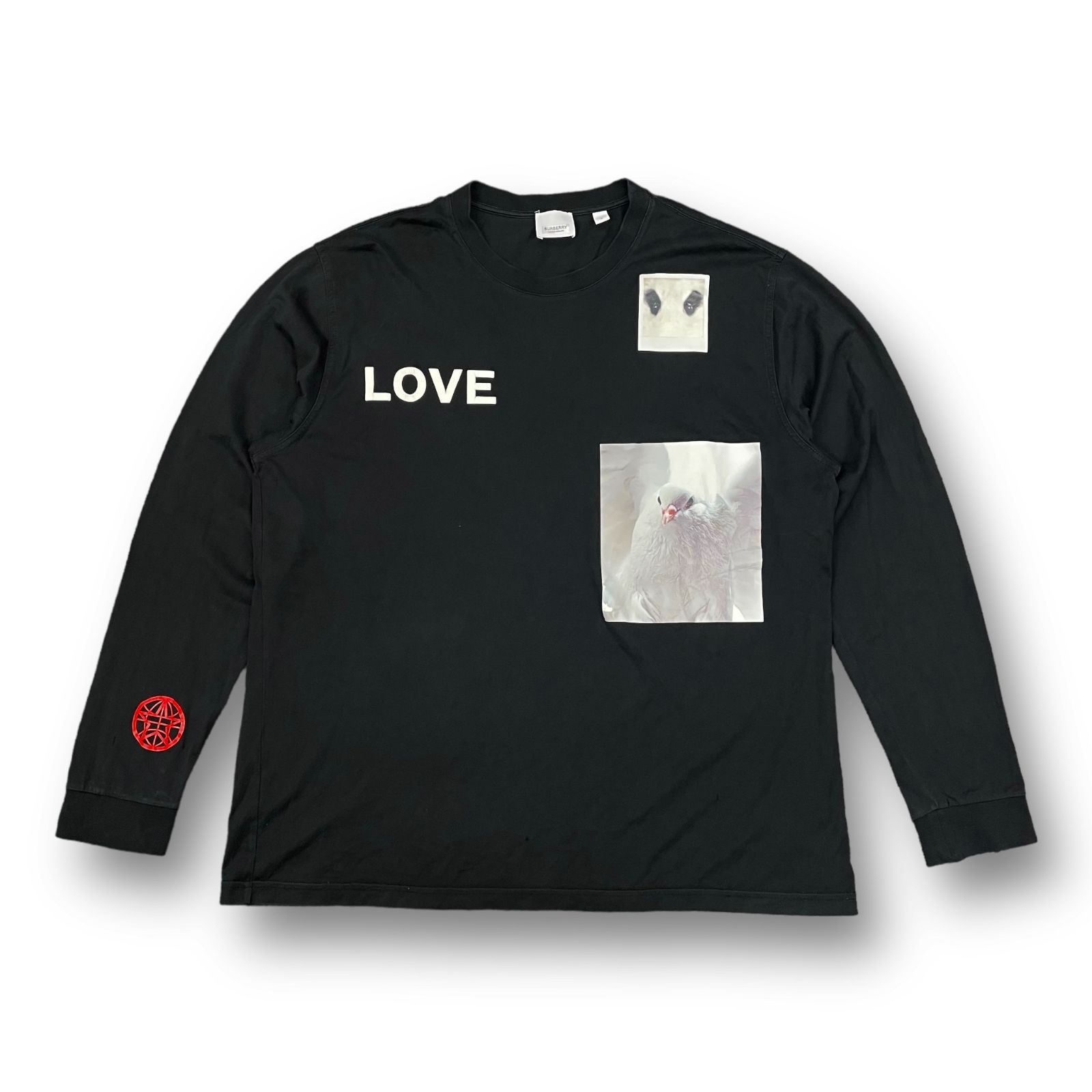 国内正規 BURBERRY バード プリント クルーネック カットソー Tシャツ 
