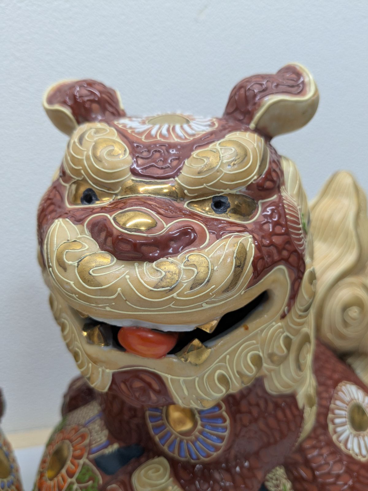 九谷焼琉球獅子 九谷焼 玉乗り獅子 陶器 陶芸 置物 縁起物 魔除け 獅子