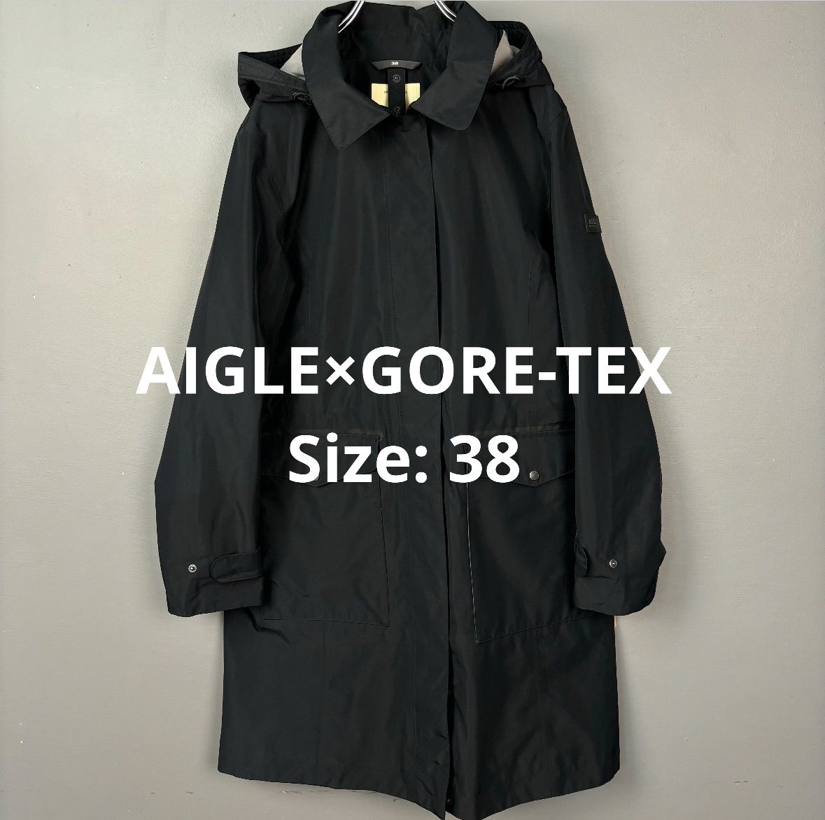 値下げしました‼️【新品同様】AIGLE スプリング&レインコート フード付き AIGLE GORE-TEX エーグル ゴアテックス レインコート スプリング